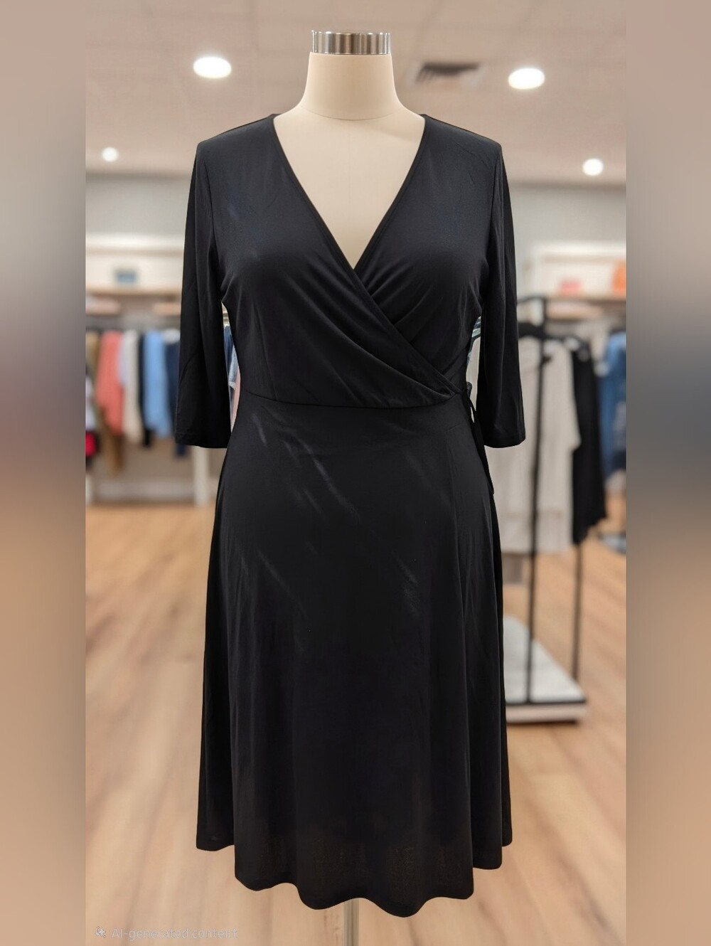 NWT Black Wrap-Style Women’s Dress Size 18